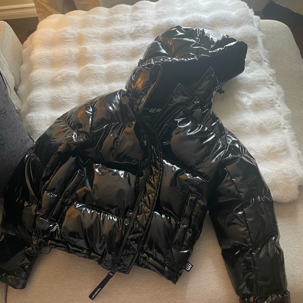 Liquid Shine Black Puffer Jacket